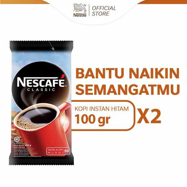 Nescafe Classic Kopi Instan Kopi Hitam Sachet Bag 100G X 2Pcs - 1