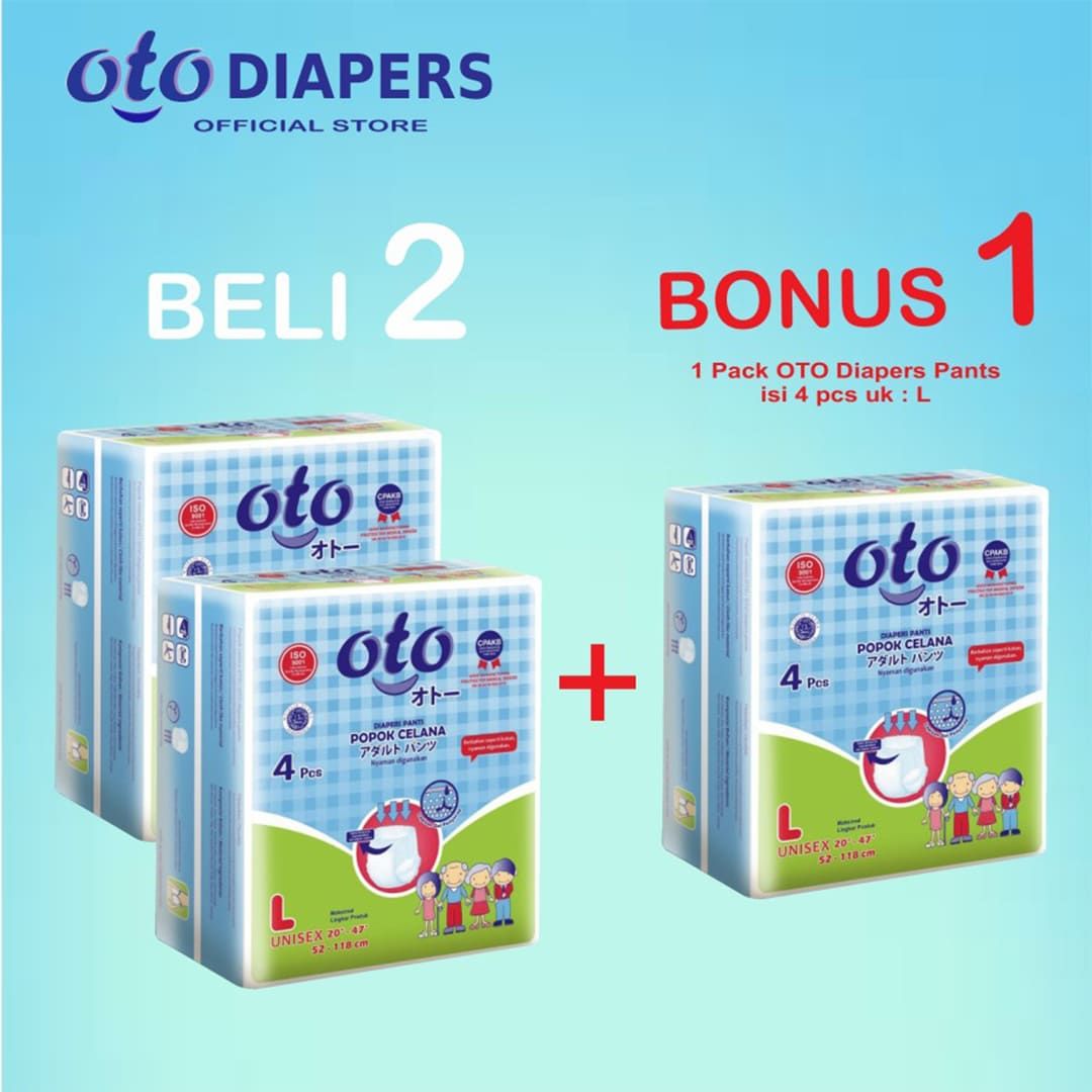 OTO Diapers Adult Pants Popok Dewasa Celana uk L isi 4 pcs BUY 2 GET 1 - 1