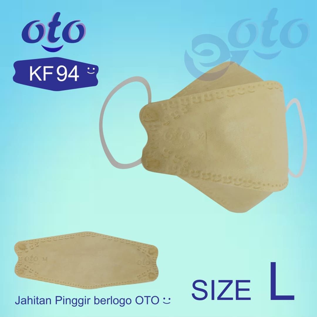 OTO Masker KF94 Face Daily Mask 4 ply 2 pack x 10 pcs ( 20pcs )- IVORY - L - 2
