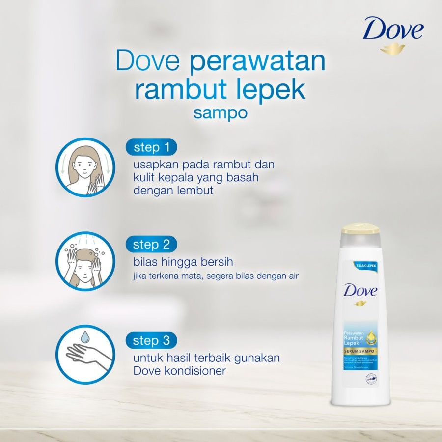 Dove Shampo Perawatan Rambut Lepek 135ml - 4