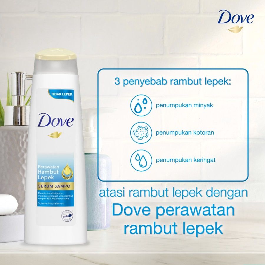 Dove Shampo Perawatan Rambut Lepek 135ml - 5