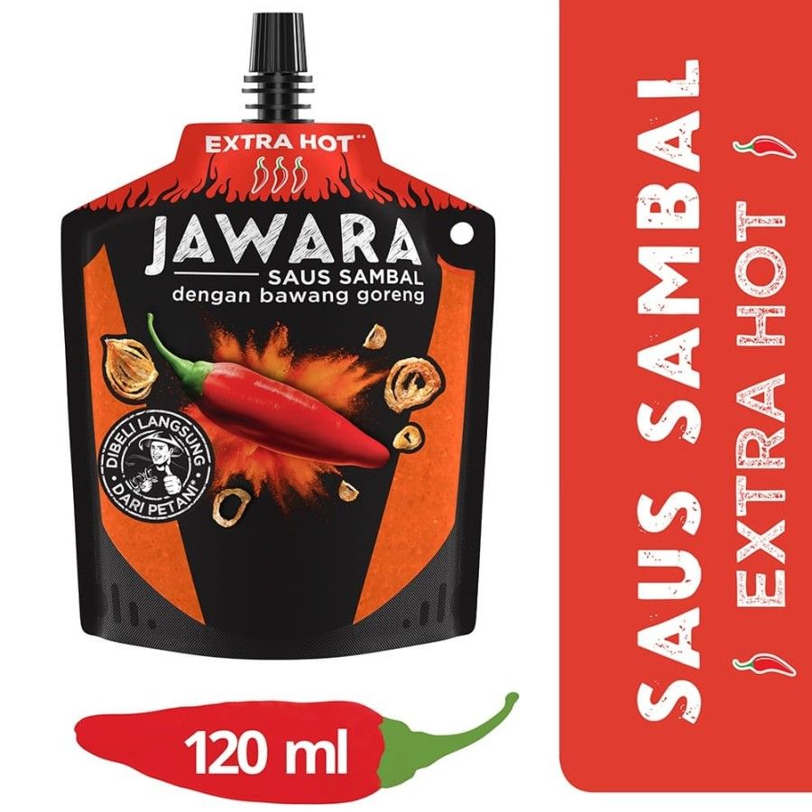 Jawara Saus Sambal Bawang Goreng Extra Hot Pouch 120Ml - 1