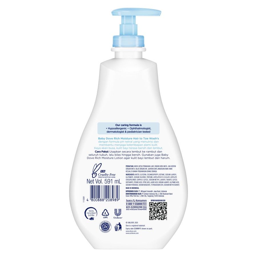 Baby Dove Hair to Toe Wash Rich Moisture 591ml - 3