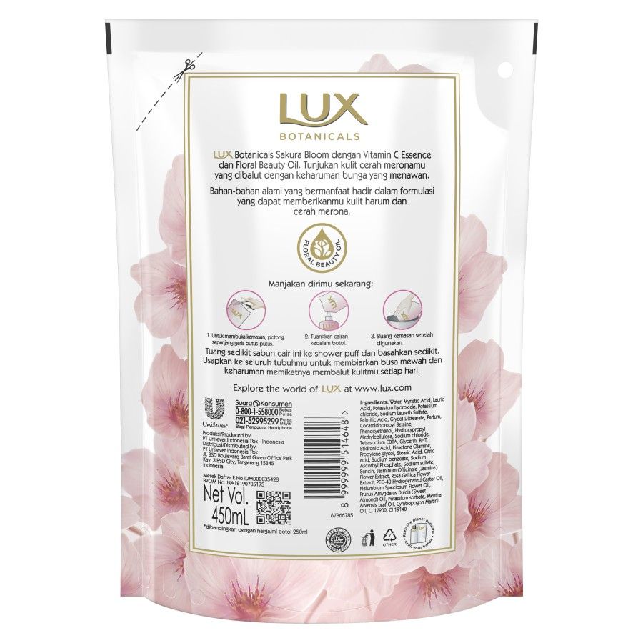 Lux Sabun Cair Sakura Dream Refill 450Ml - 3