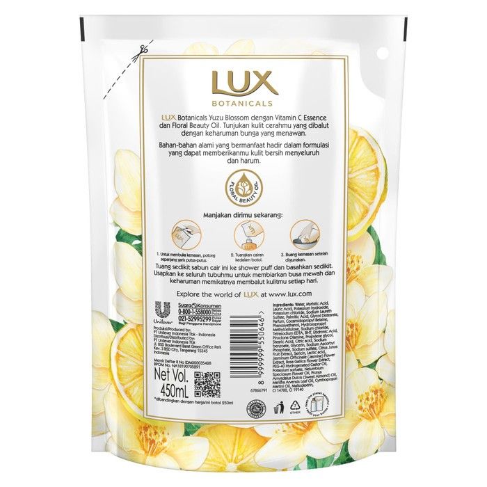 Lux Botanicals Bodywash Yuzu Blossom Refill 450Ml - 3