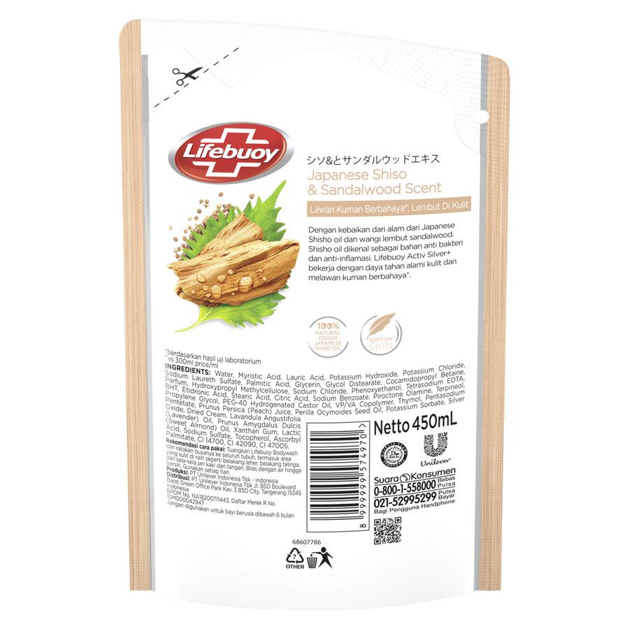 Lifebuoy Sabun Mandi Cair Shiso & Sandalwood 450Ml - 2