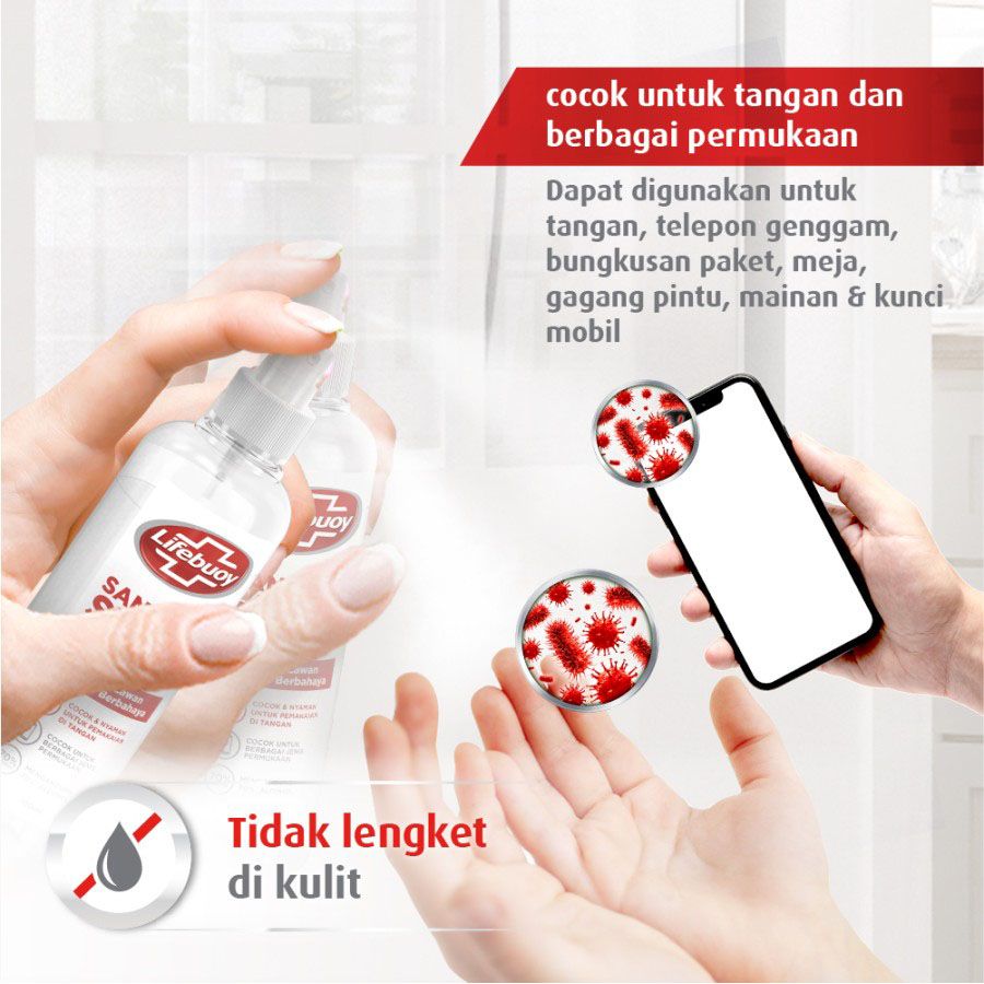 Lifebuoy Hand Sanitizer Spray Tangan Dan Serbaguna 100 Ml - 4