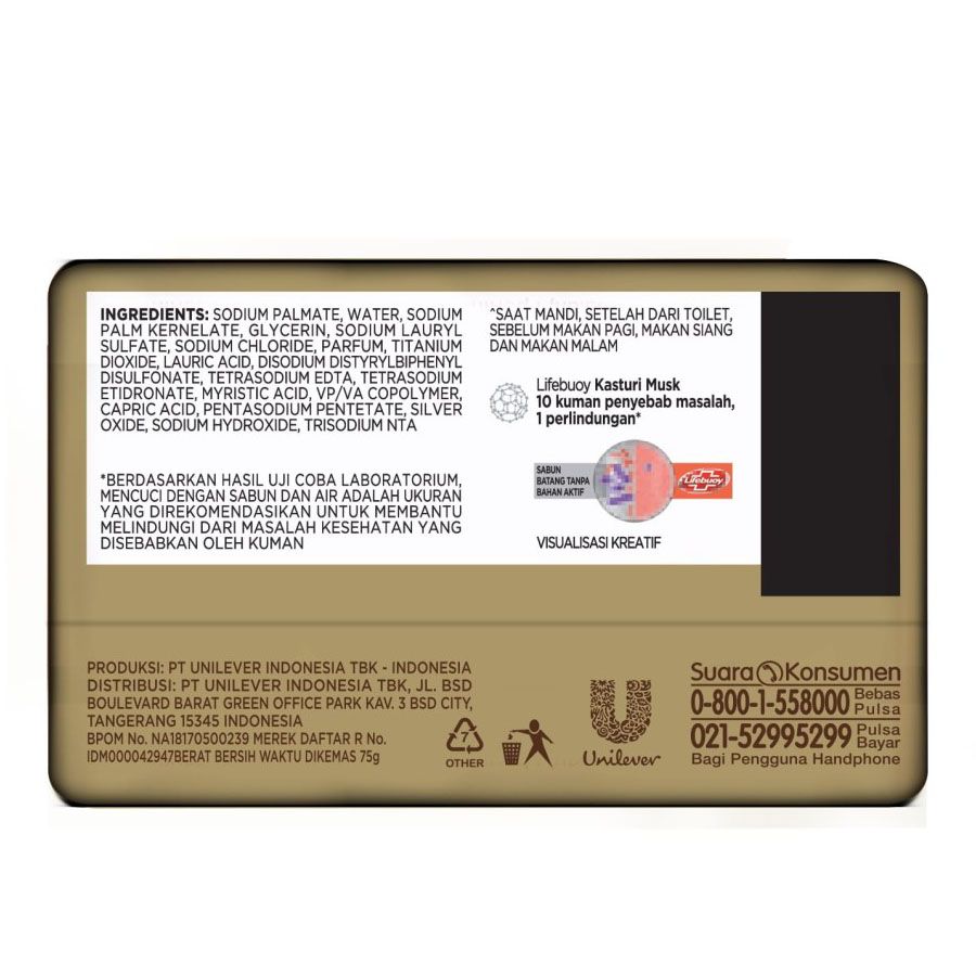 Lifebuoy Sabun Batang Kasturi Musk 75G - 3