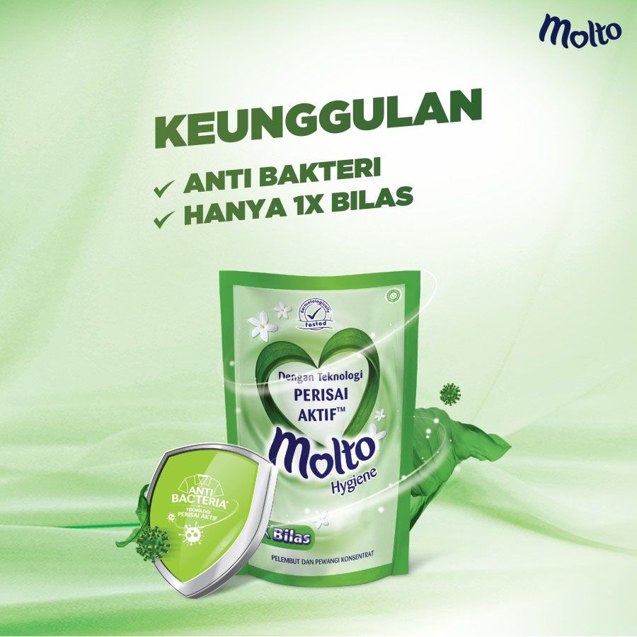 Molto Pelembut & Pewangi Pakaian Hygiene 720 Ml - 4
