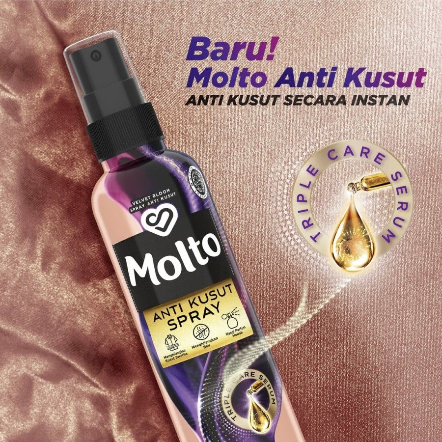 Molto Anti Kusut Spray Instan Pewangi Pakaian Velvet Bloom 100Ml - 4