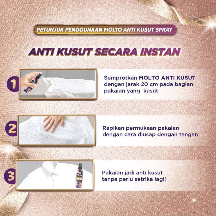 Molto Anti Kusut Spray Instan Pewangi Pakaian Velvet Bloom 100Ml - 5