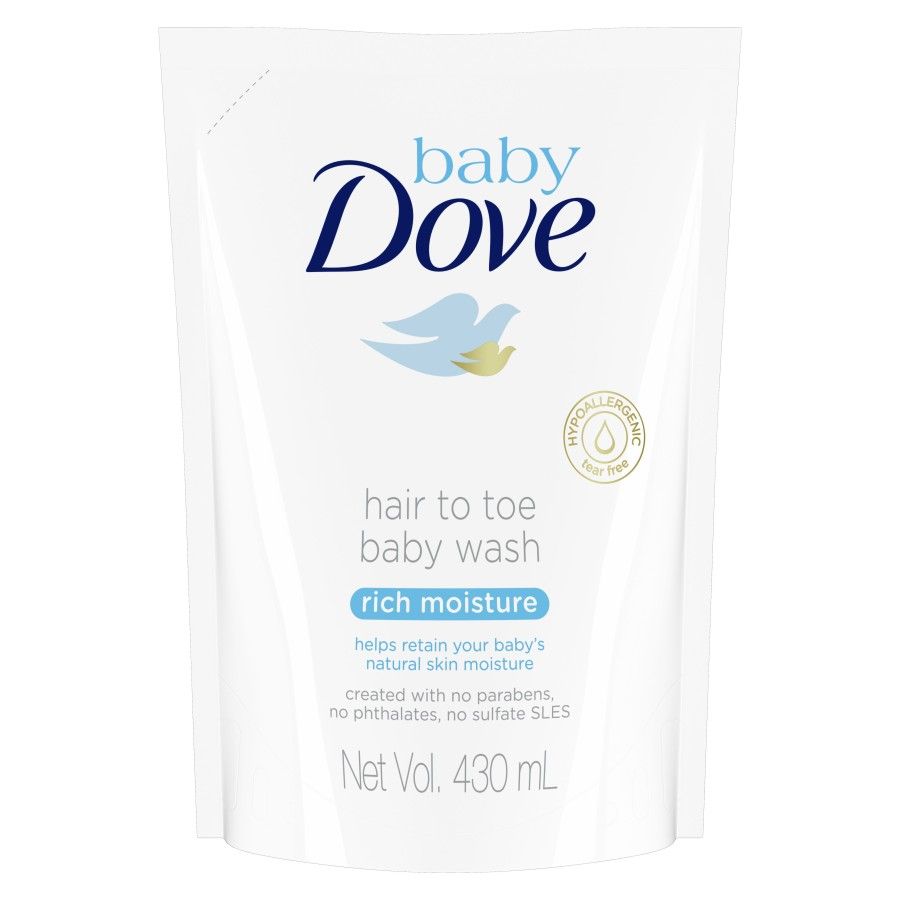 Baby Dove Hair to Toe Wash Rich Moisture Refill 430ml - 2