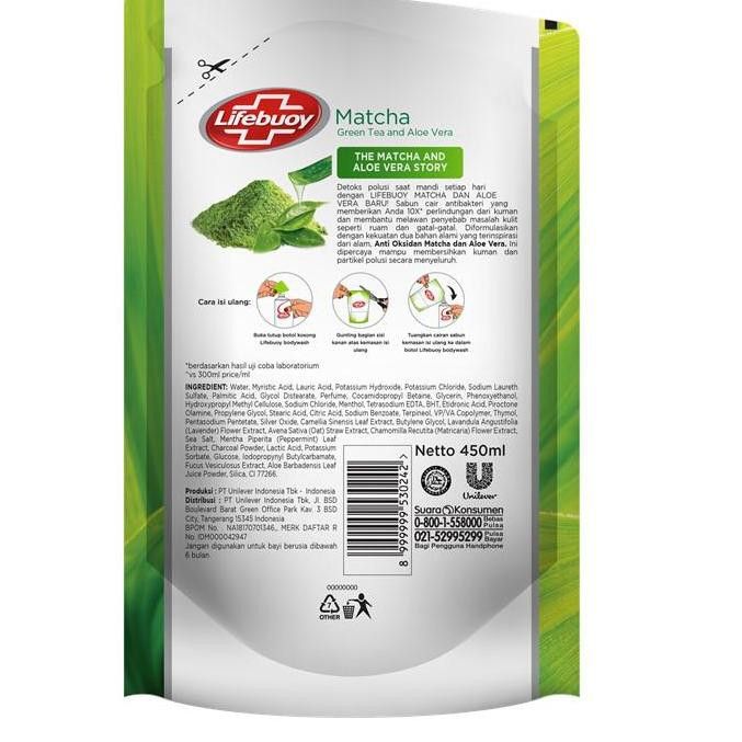 Lifebuoy Sabun Cair Matcha Refill 450Ml - 3