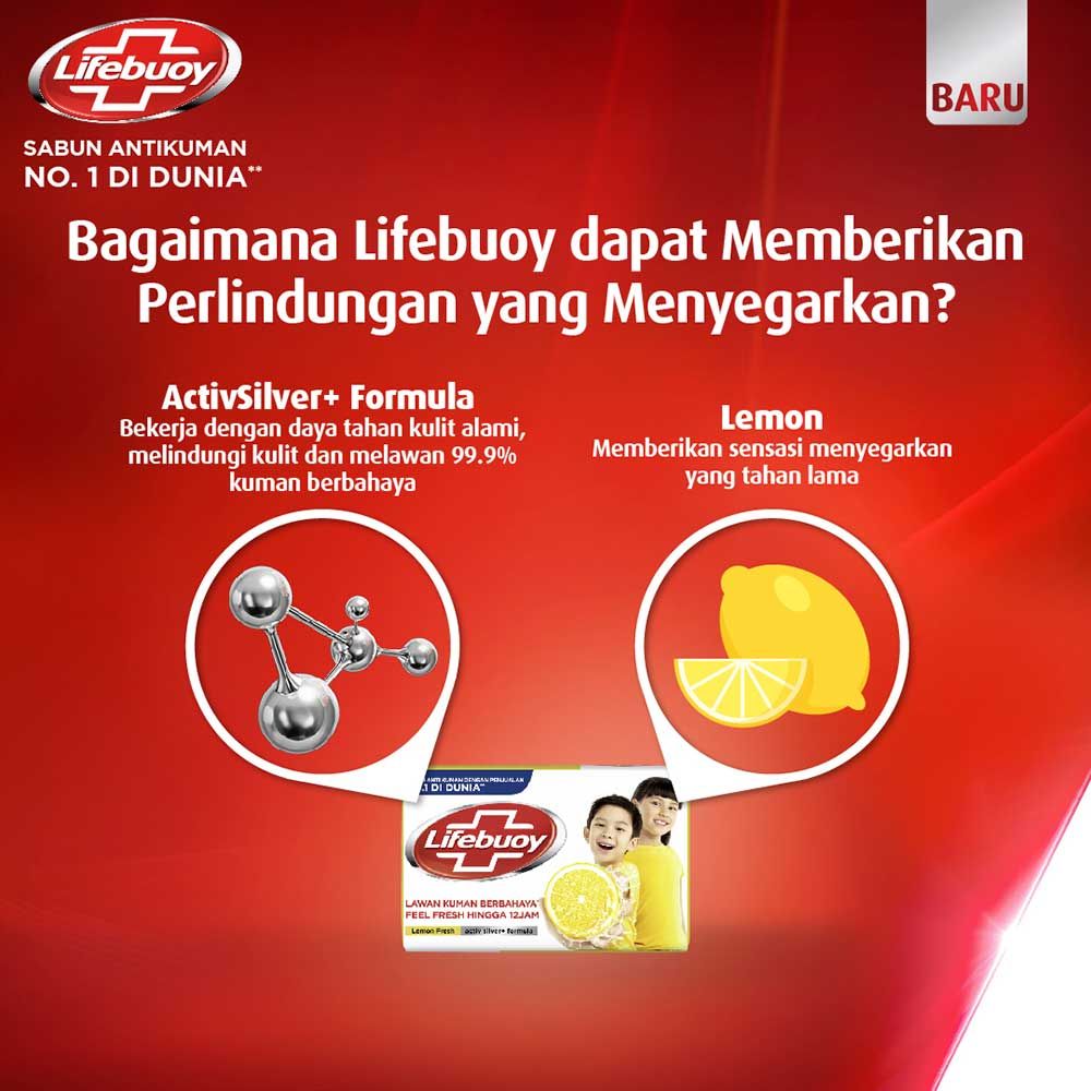 Lifebuoy Sabun Batang Lemon Fresh 70G - 5