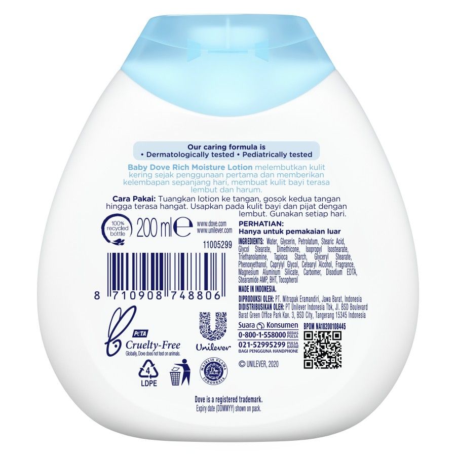 Baby Dove Rich Moisture Nourishing Baby Lotion 200ml - 3