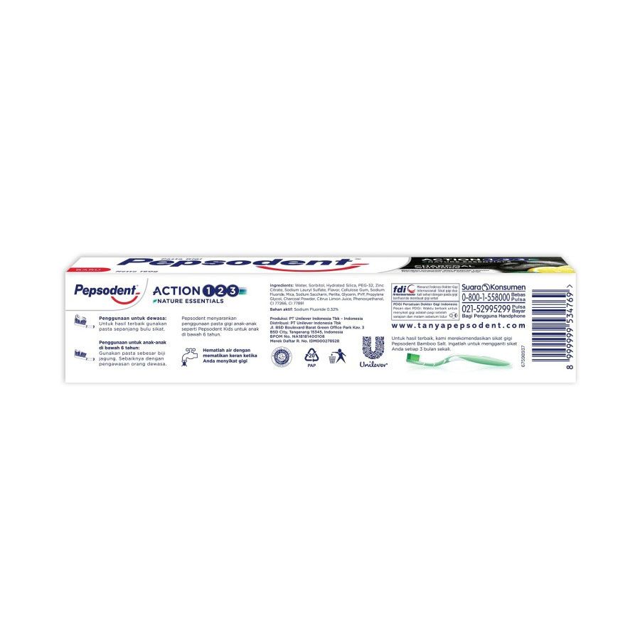Pepsodent Pasta Gigi Action 123 Charcoal 160G - 3