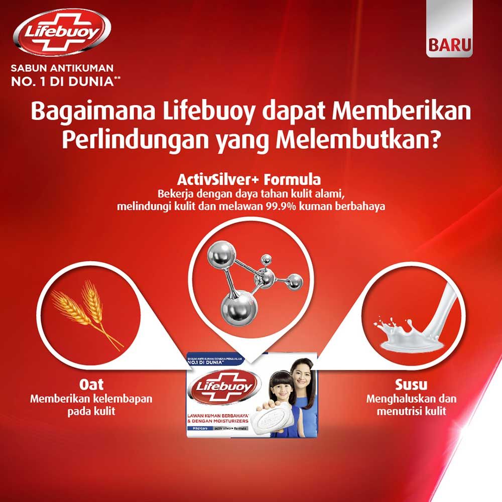 Lifebuoy Sabun Batang Mild Care 70G - 5