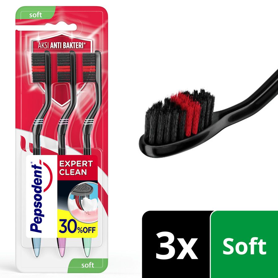 Pepsodent Toothbrush Sikat Gigi Expert Clean 3Pc - 1