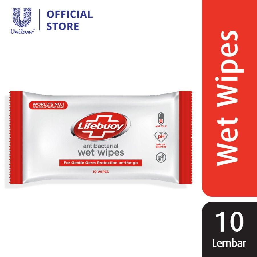 Lifebuoy Wet Wipes Anti Bacterial Tisu Basah Anti Bakteri 10 lembar - 1