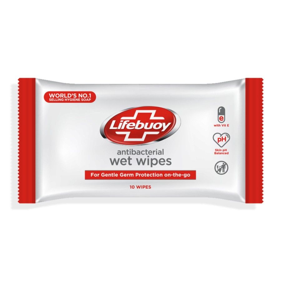 Lifebuoy Wet Wipes Anti Bacterial Tisu Basah Anti Bakteri 10 lembar - 2