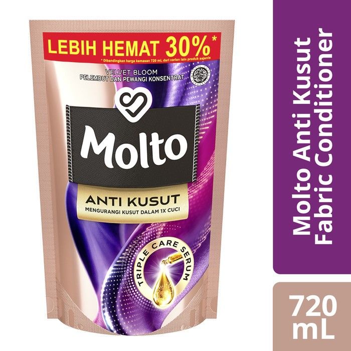Molto Anti Kusut Spray Instan Pewangi Pakaian Velvet Bloom Pouch 720Ml - 1