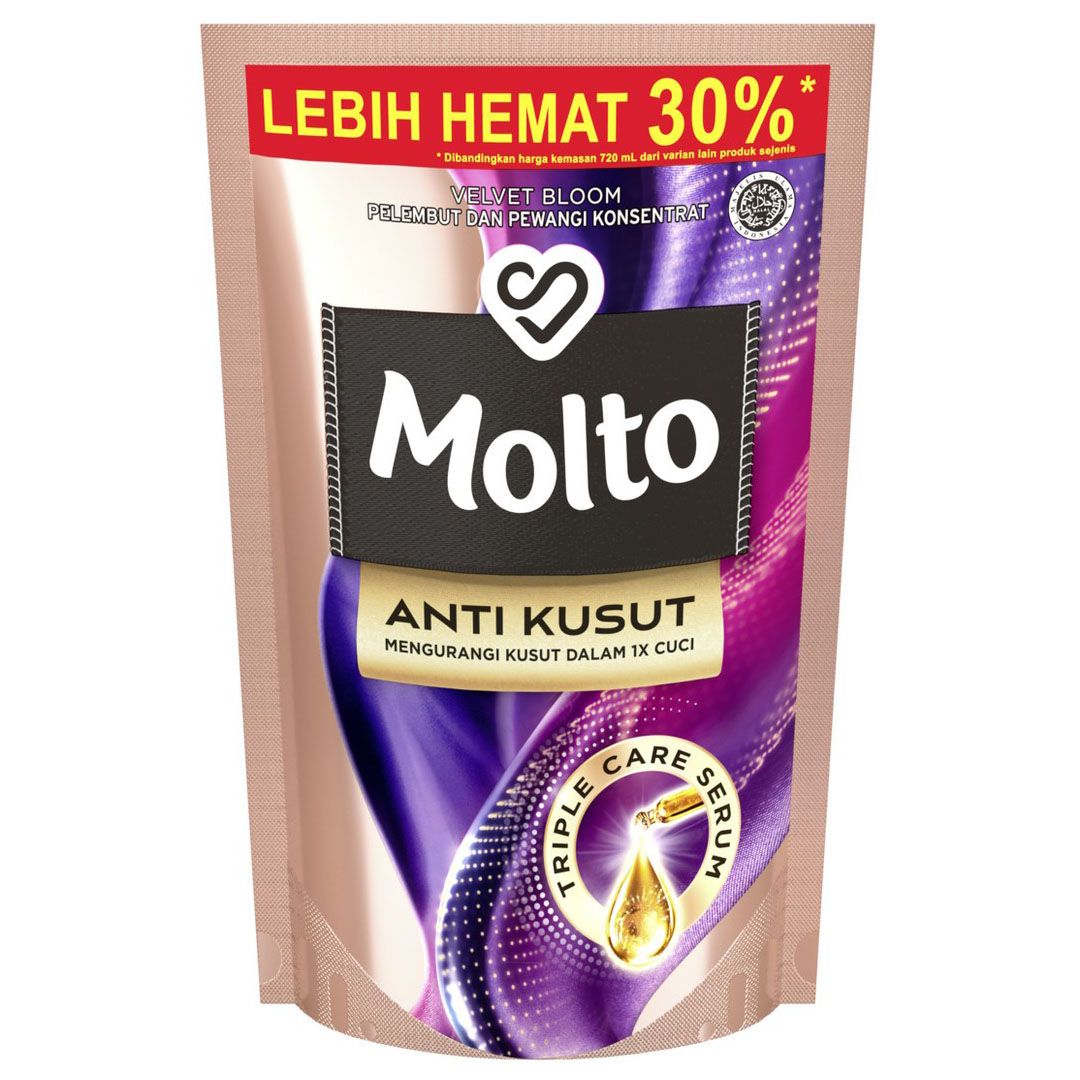 Molto Anti Kusut Spray Instan Pewangi Pakaian Velvet Bloom Pouch 720Ml - 2