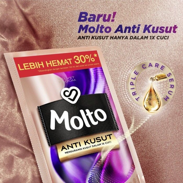 Molto Anti Kusut Spray Instan Pewangi Pakaian Velvet Bloom Pouch 720Ml - 4