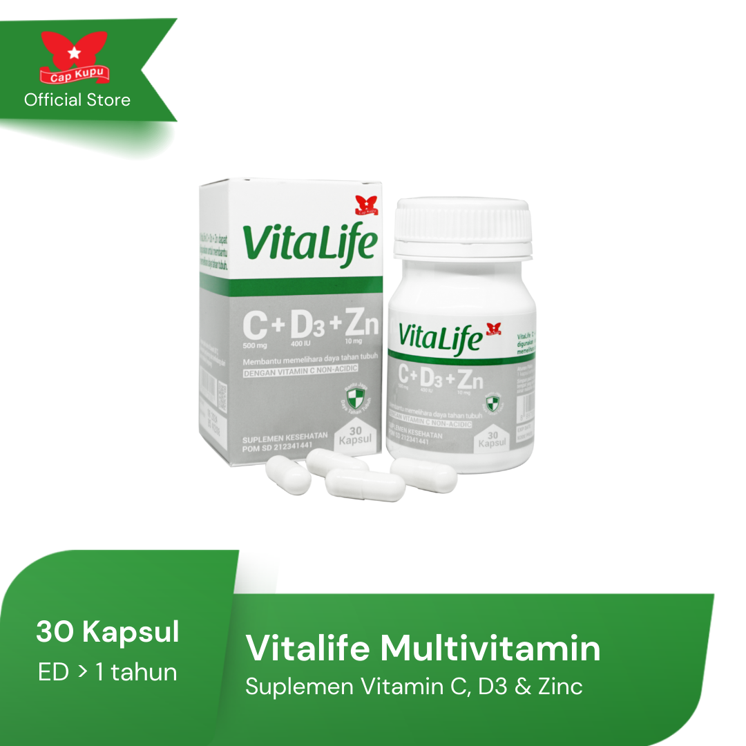 Vitalife Multivitamin C. D3. Zinc (30 Kapsul) - 1