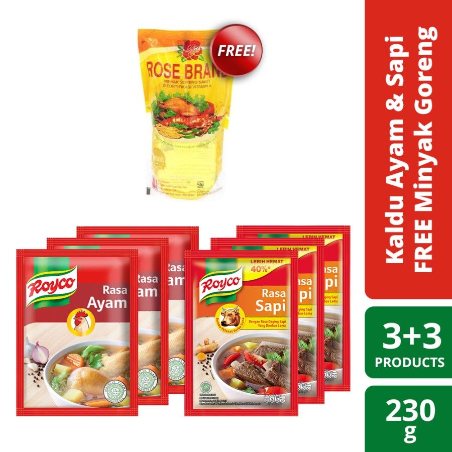 Royco Bumbu Kaldu Sapi + Ayam Free Minyak 1L - 3