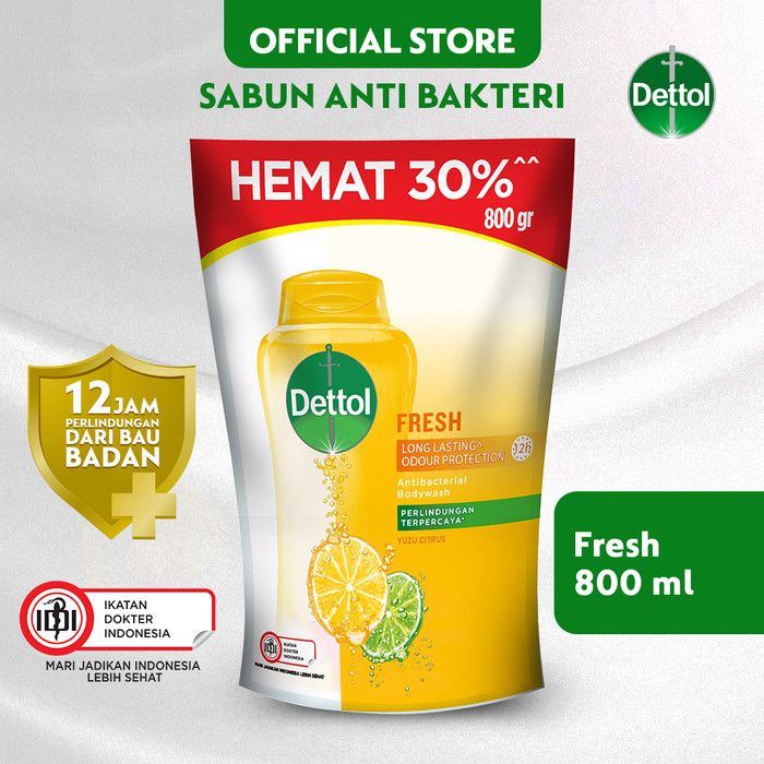 Dettol Sabun Mandi Cair Fresh 800ml - 3