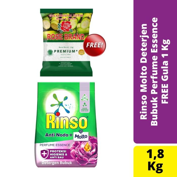 Rinso Molto Perfume Essence 1.8Kg Free Gula 1kg - 1