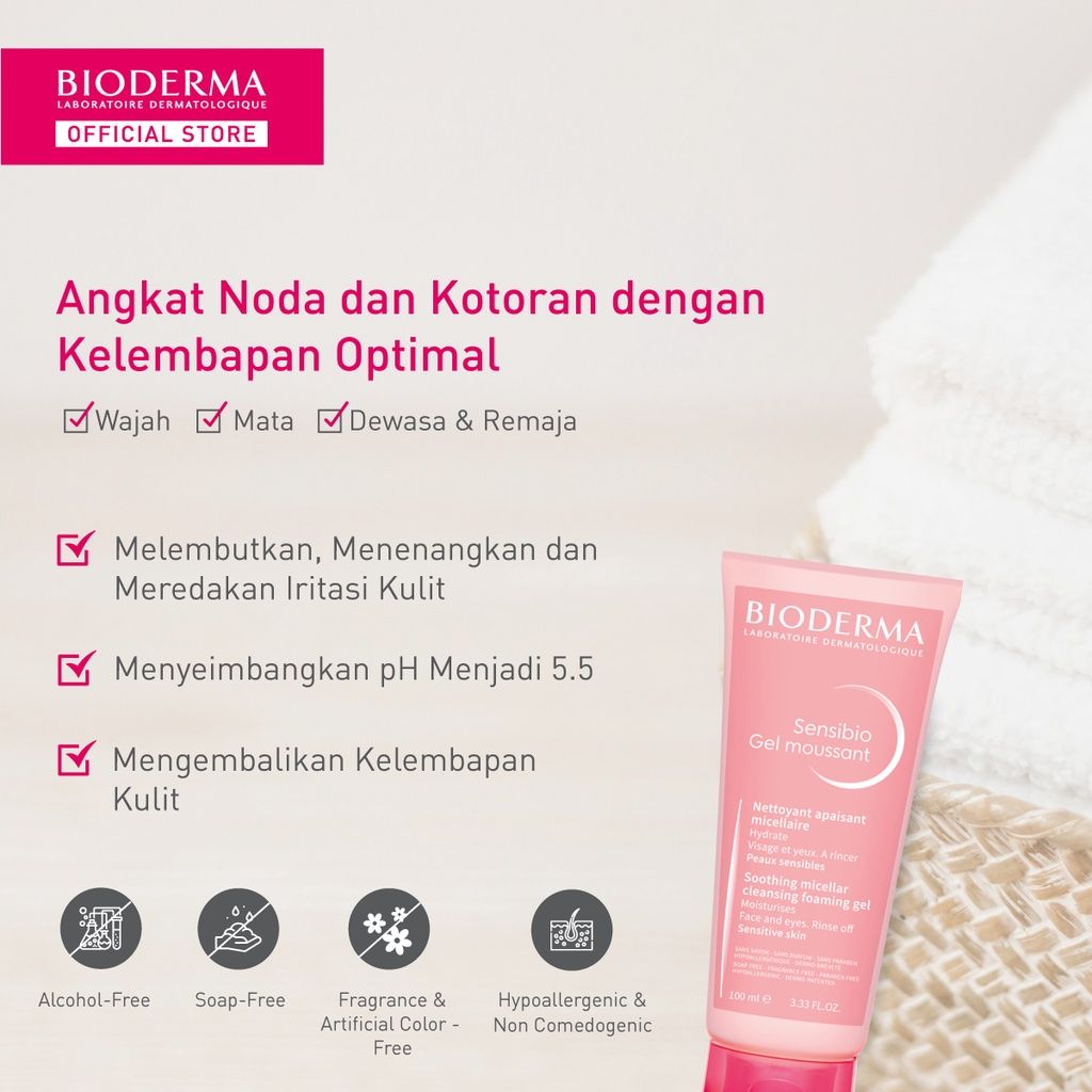 BIODERMA Sensibio H2O 100 ml FREE Gel Moussant & Essence Lotion - 3