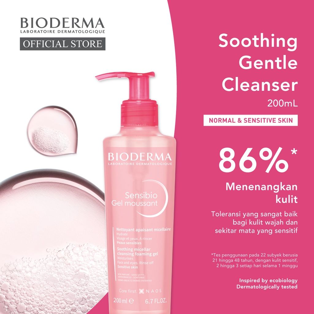 Bioderma Sensibio Gel Moussant 200 ml - Facial Wash untuk Semua Jenis Kulit / Kulit Sensitif - 1