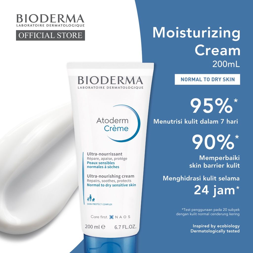 Bioderma Atoderm Creme Ultra 200 ml - Face / Body Moisturizer untuk Kulit Normal / Kering - 1