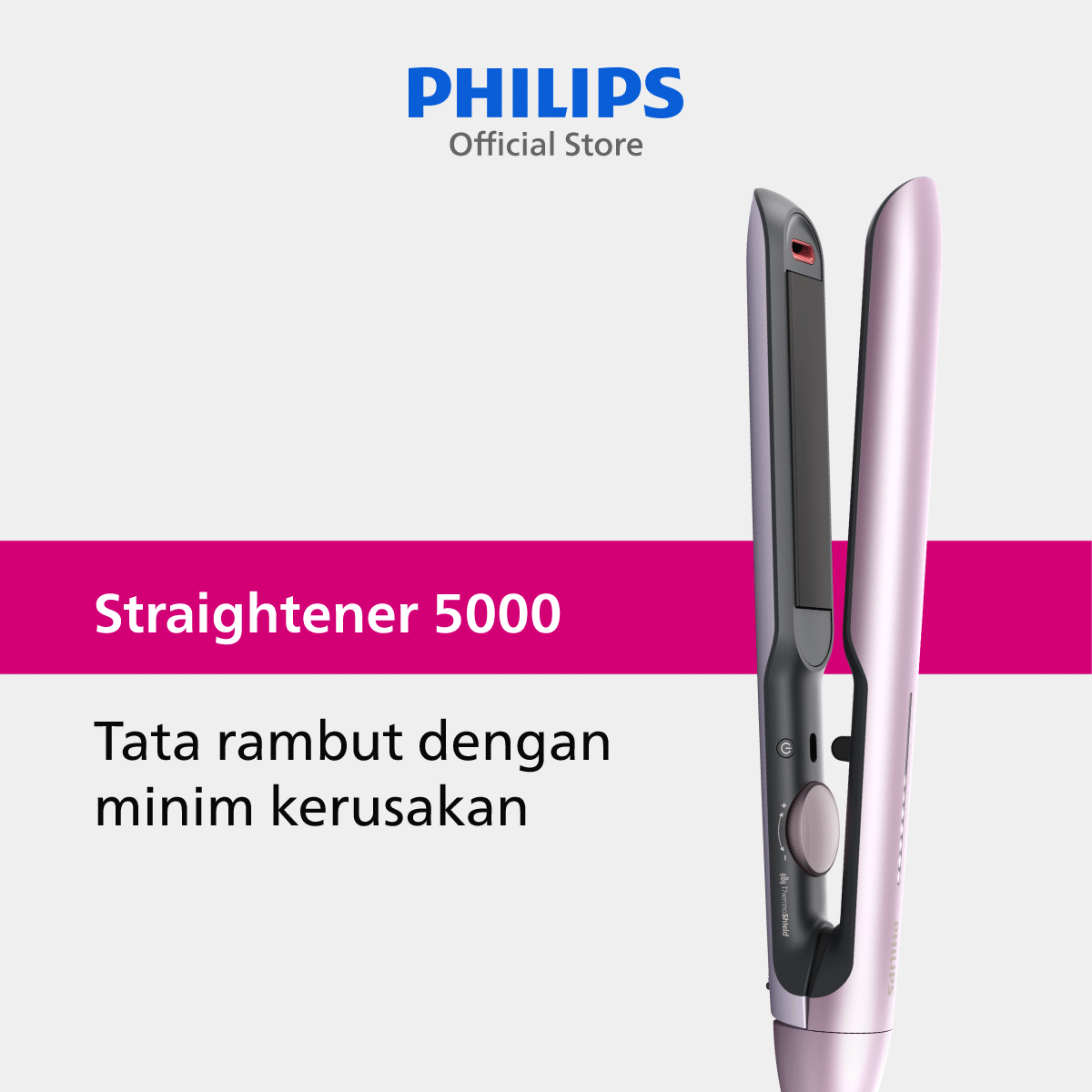 Philips Straightener 5000 Argan Plate BHS530/00 Catokan Pelurus Rambut - 1