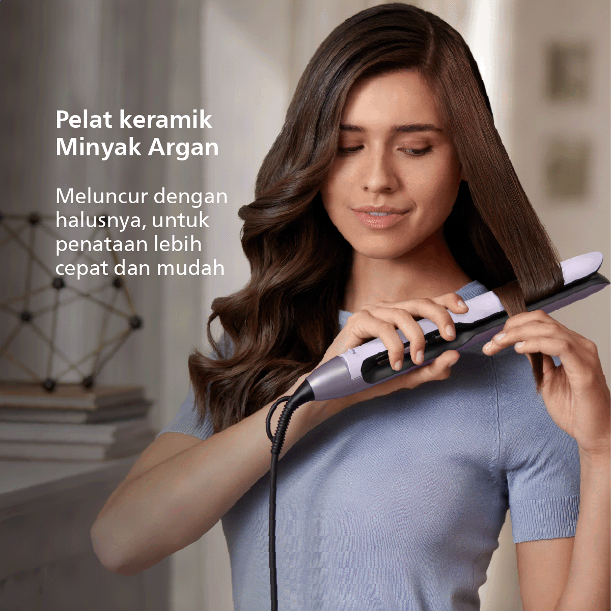 Philips Straightener 5000 Argan Plate BHS530/00 Catokan Pelurus Rambut - 3