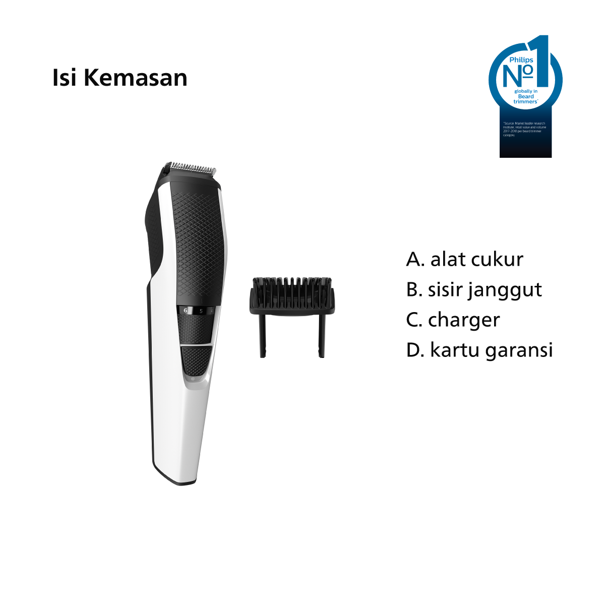 Philips Beardtrimmer Series 3000 BT3206/14 Penata Jenggot & Kumis - 2