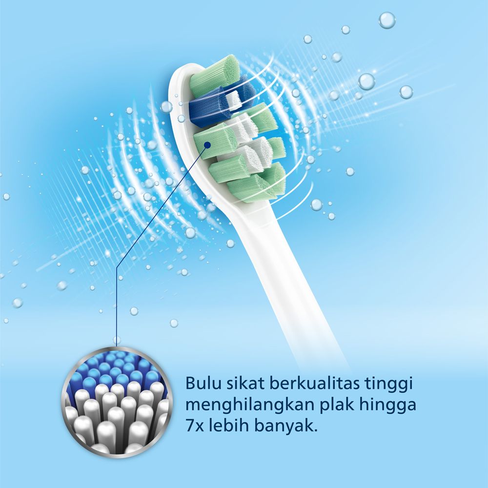Philips Sonicare Brsh Hd Plaque Defence 4x Wht HX9024/67 Kepala Sikat - 2
