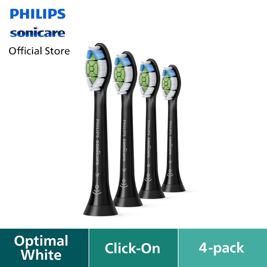 Philips Sonicare Brush Head Opt Wht 4x Blk HX6064/96 Kepala Sikat Gigi - 1