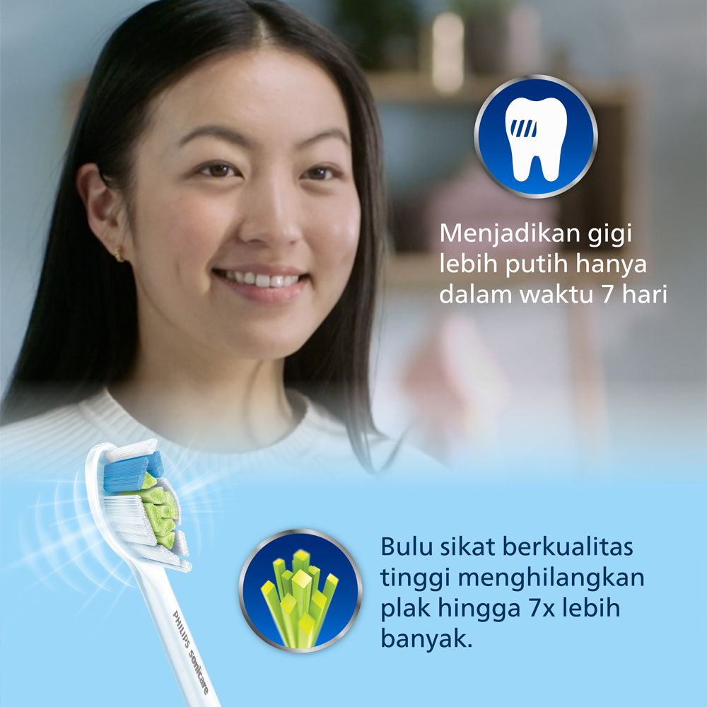 Philips Sonicare Brush Head Opt Wht 4x Wht HX6064/67 Kepala Sikat Gigi - 2