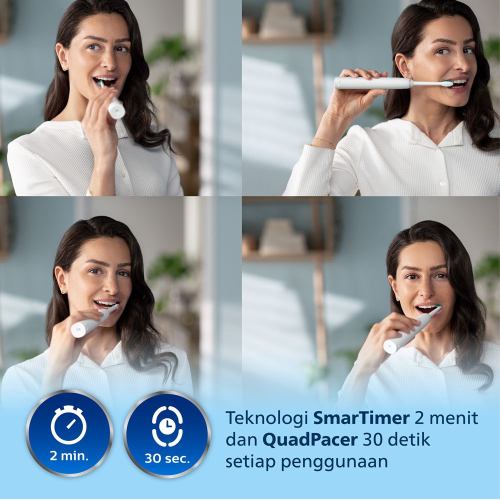 Philips Sonicare Electric Toothbrush 3000 Wht HX3671/23 Sikat Gigi - 4