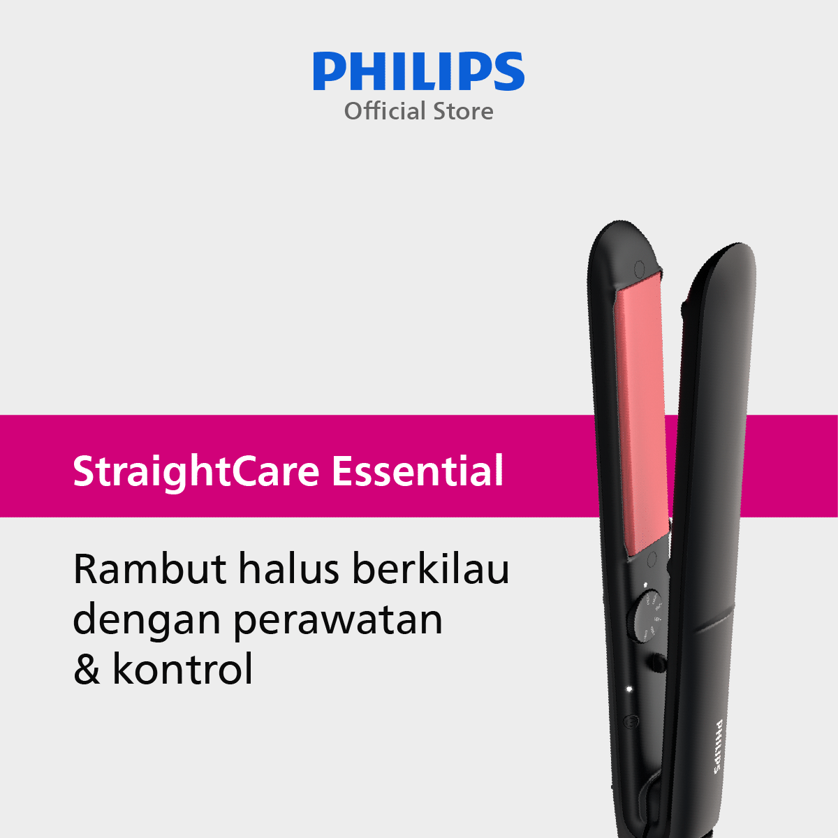 Philips Hair Straightener Keratin Ceramic BHS376/00 Catokan Rambut - 1