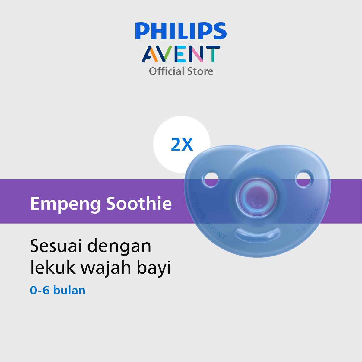 Philips Avent Soother Heart Blue 0-6M SCF099/21 Pacifer Empeng Bayi - 1