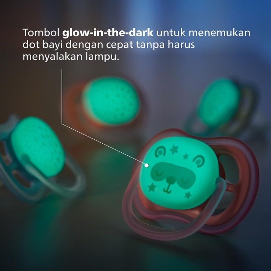 Philips Avent Soother Ultra Air Night Boy 0-6m SCF376/11 Empeng Bayi - 3