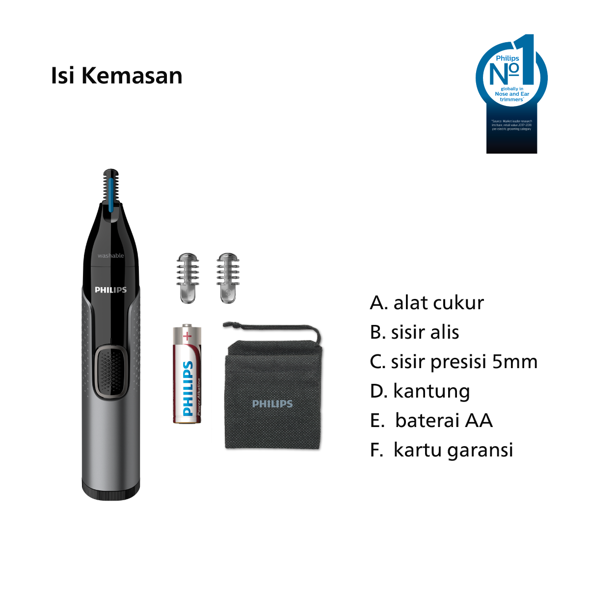 Philips Nose Trimmer NT3650/16 Pencukur Bulu Hidung - 2