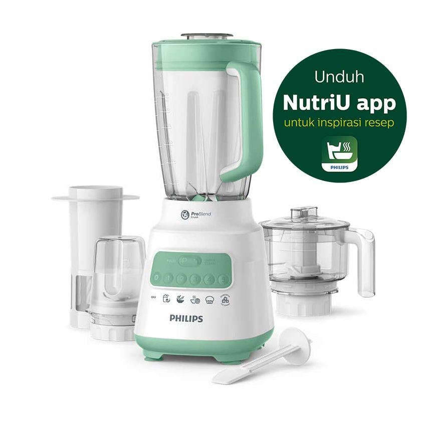 Philips Blender 5000 Series 2L Plastic - Green + Accessory HR2223/30 - 2