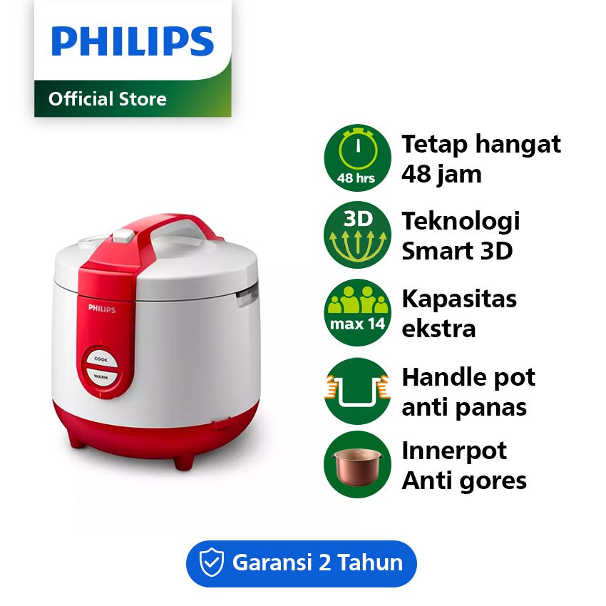 Philips Rice Cooker - Merah - HD3119/32 - 1