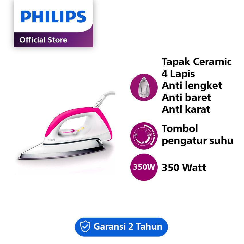 Philips Classic Dry Iron Pink - HD1173/40 - 1