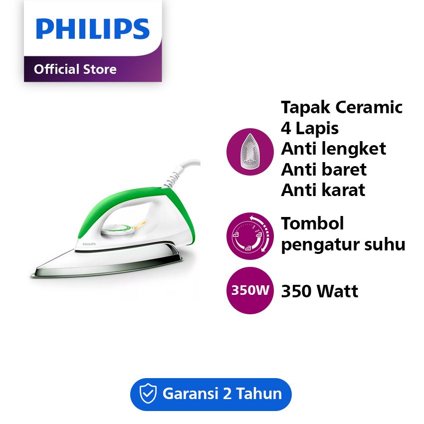 Philips Setrika Kering Classic - Hijau - HD1173/70 - 1