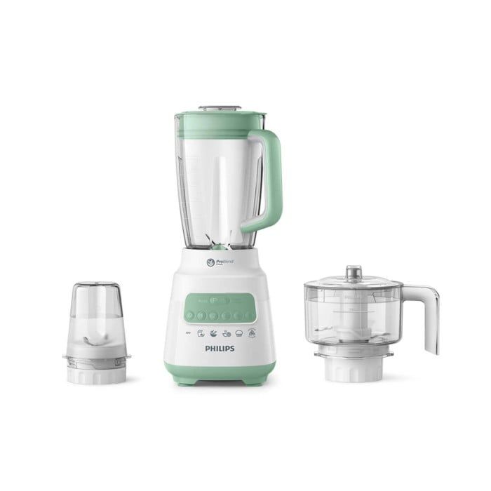 Philips Blender Plastik 2L HR2221/30 Hijau + Chopper HR3210/55 - 2